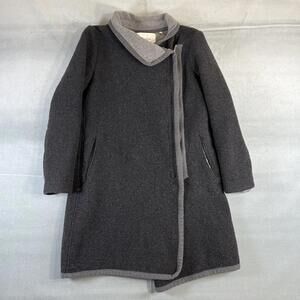 Aritzia Babaton Atelier Cormac Coat Women’s Small Gray Wool Knee Length Zip
